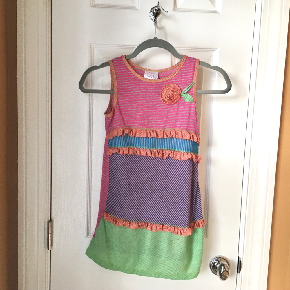 Girls Freckles + Kitty Striped Dress (6X) - Picture 3 of 5